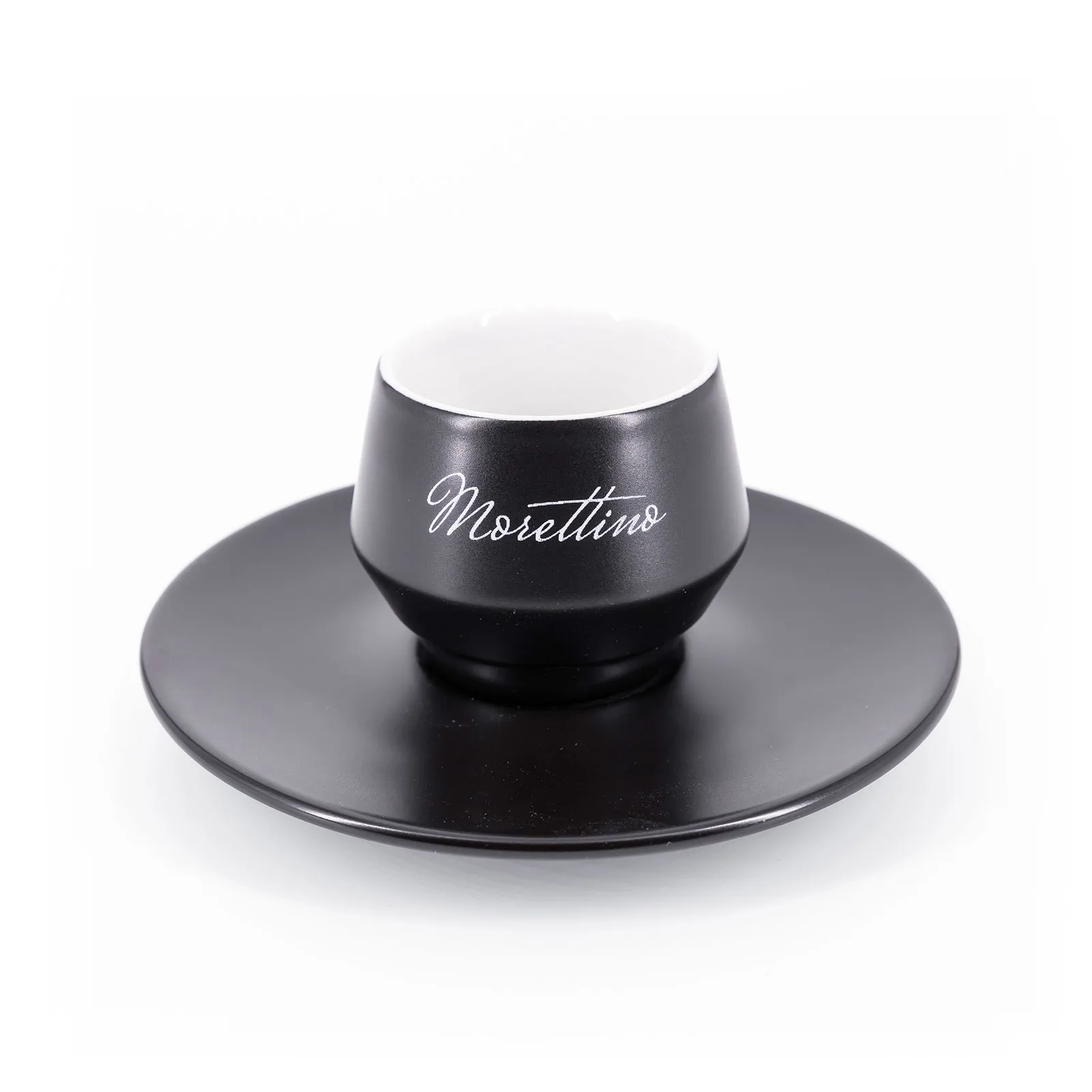 Morettino Coffee Cups with Saucer in Handmade Italian Porcelain - black - Image 2