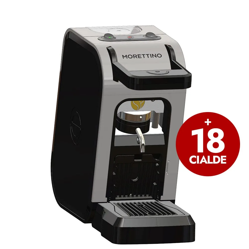Machine Silver Espresso EQ Morettino + 18 pods Mediterraneo