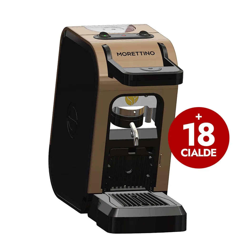 Machine Taupe Espresso EQ Morettino + 18 pods Mediterraneo